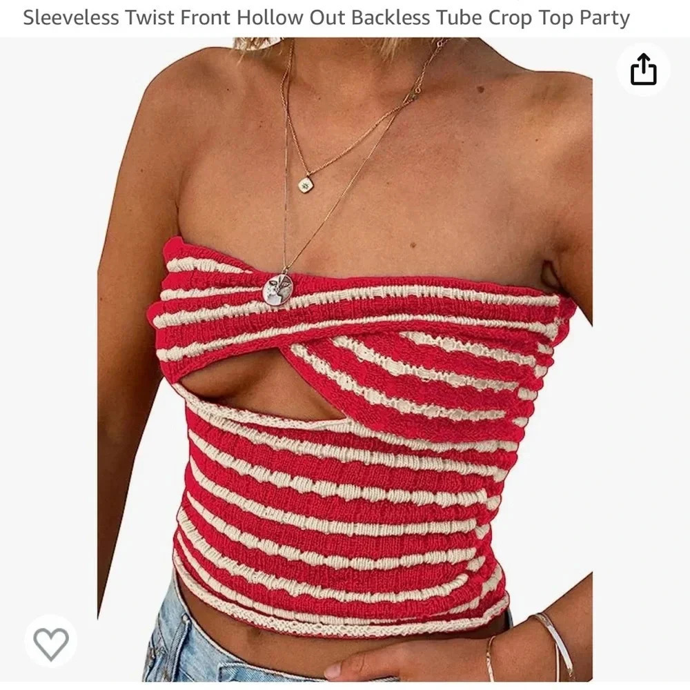 MISSACTIVER Women Striped Knit Bandeau